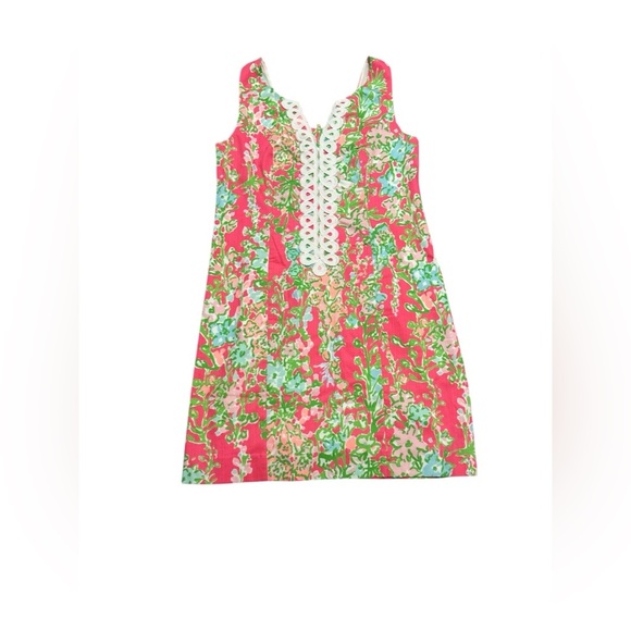 Lilly Pulitzer Cathy Shift Dress in Flamingo Pink Lace Eyelet Summer - Picture 12 of 12